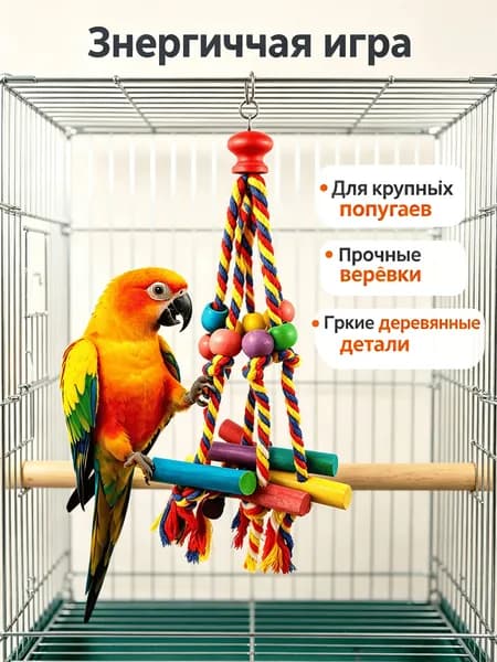 Игрушки для домашних животных, разноцветные веревки и бусины, деревянные кубики, которые можно жевать, чтобы развеять скуку, подходят для птиц.
