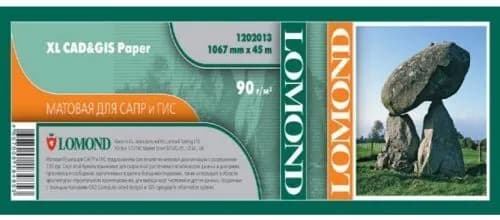 Бумага LOMOND для САПР и ГИС, матовая 1067мм х 45м 90 г/м2 втулка 2"/50,8мм