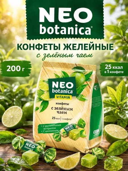 Neo-Botanica, Конфеты желейные Экстракт Зеленого Чая, 200 г