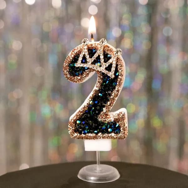 Свечи для торта цифра 2 "2", 7.5 см х 4 см, 1 шт