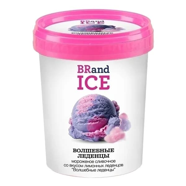 Мороженое сливочное BRandICE Волшебные леденцы с лимоном БЗМЖ 550 г