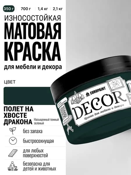 Краска для мебели декора и деревянных поверхностей DECOR, цвет Полет на хвосте дракона МИНИ 250 МЛ