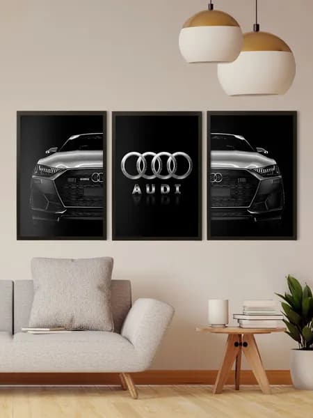 Постер 3 шт 40х30 Audi машина Ауди набор картин для интерьера