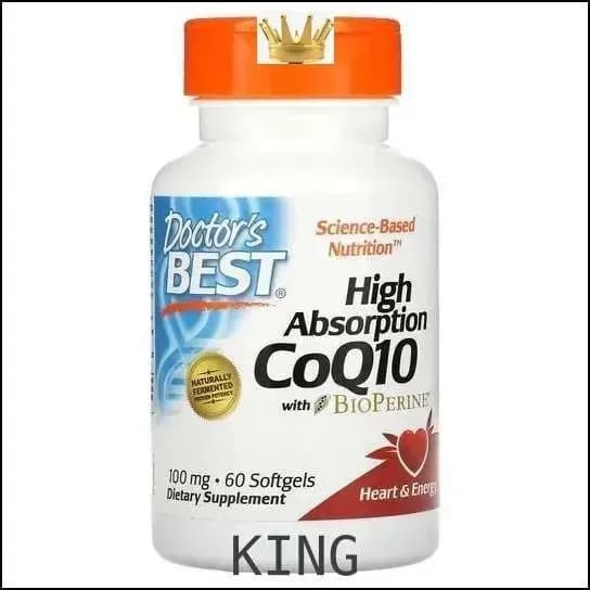 Коэнзим Doctor's Best High Absorption CoQ10 100 мг, 60 капсул KING.