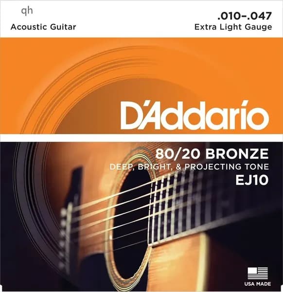 Металлические струны D'Addario EJ10 для акустической гитары (0.10-0.47)