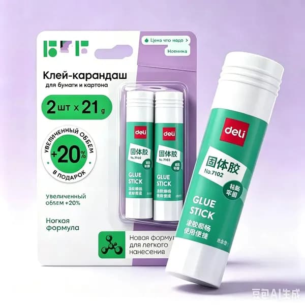 Клей канцелярский Карандаш 2 шт., 21 мл./ 80 г.