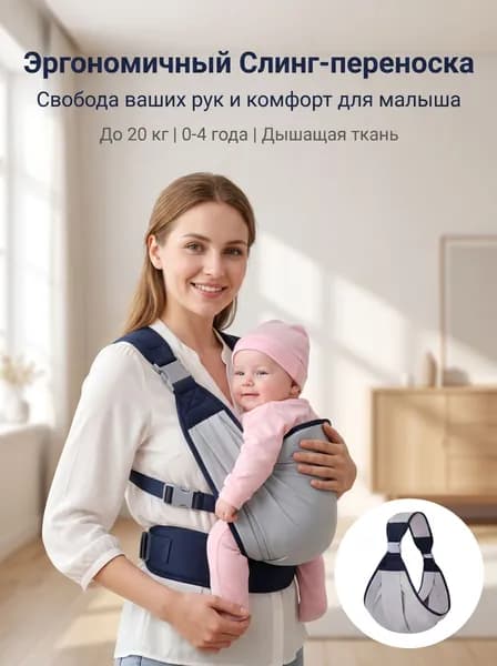 Слинг-переноска для детей, эргономичный рюкзак-кенгуру для новорожденных до 20 кг, от 0 до 4 лет