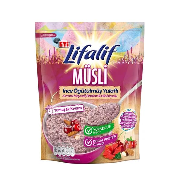 Eti Lifalif Finely Ground Muesli with Hibiscus 250 g - шоколад