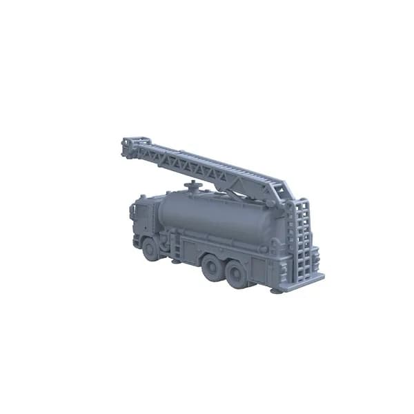 Сборная модель 1/700: 3D-печать пожарной автолестницы, DIY раскраска для сцен спасения