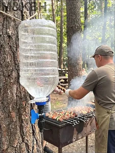 Кран-насадка рукомойник на разные ПЭТ бутылки, компактный, для пикника, кемпинга, кальяна, автомобиля.