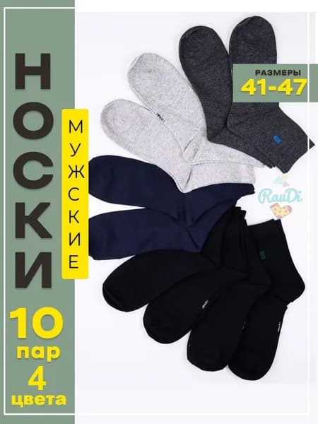 Носки мужские мужские набор, 10 пар