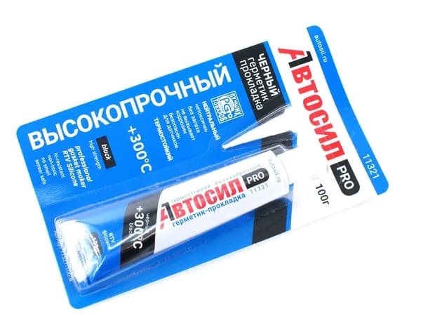 Автогерметик высокопрочный, термостойкий (чёрный, 100 гр.) блистер АВТОСИЛ