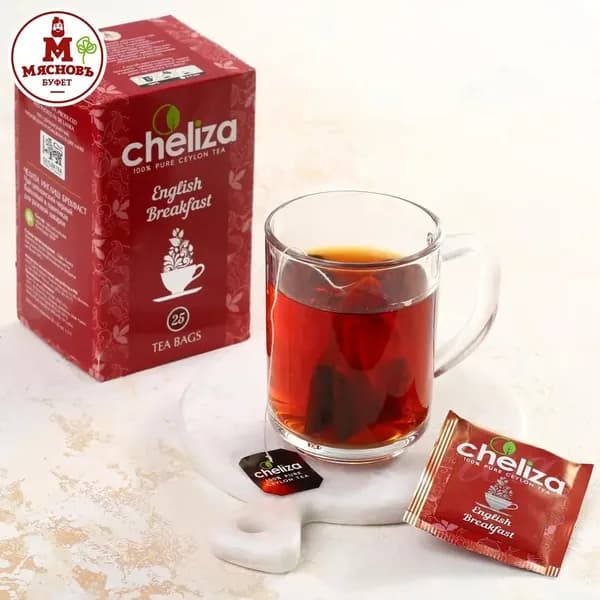 чай черный ЧЕЛИЗА ИНГЛИШ БРЕКФАСТ пак 25 CHELIZA (Челиза) к/к Шри-Ланка Куулклевер