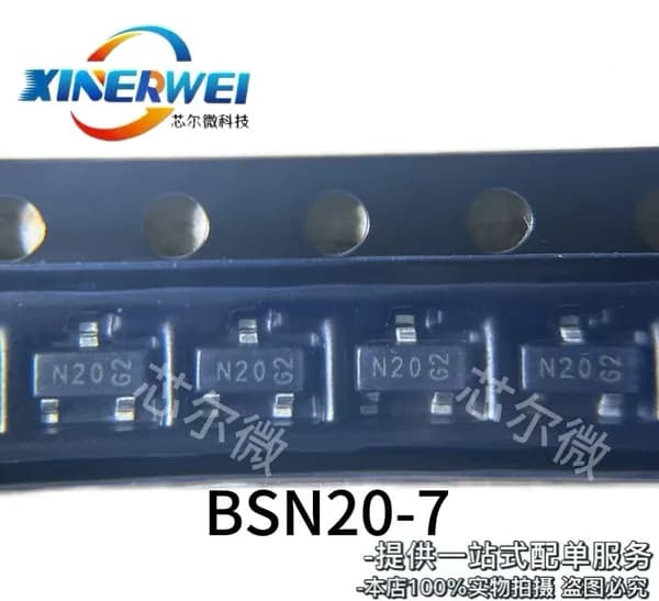 10шт BSN20-7 SOT-23 (MOSFET) 600mW 50V 500mA N-канальный