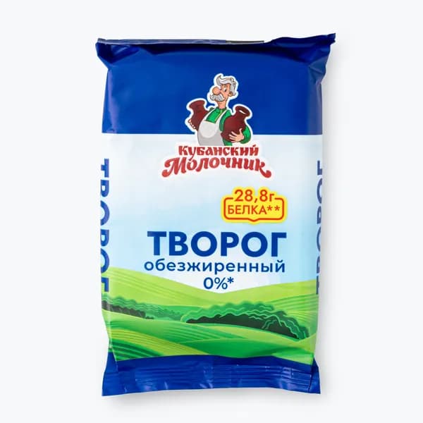 Творог "Уманский", обезжиренный 180 г, Кубанский молочник