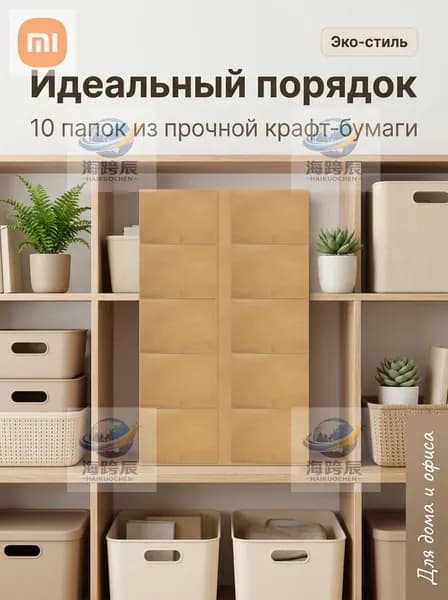 Папка для документов из крафт-бумаги, 10 штук