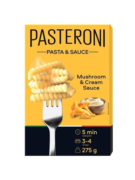 Макаронные изделия Pasteroni с соусом грибы, 275 г