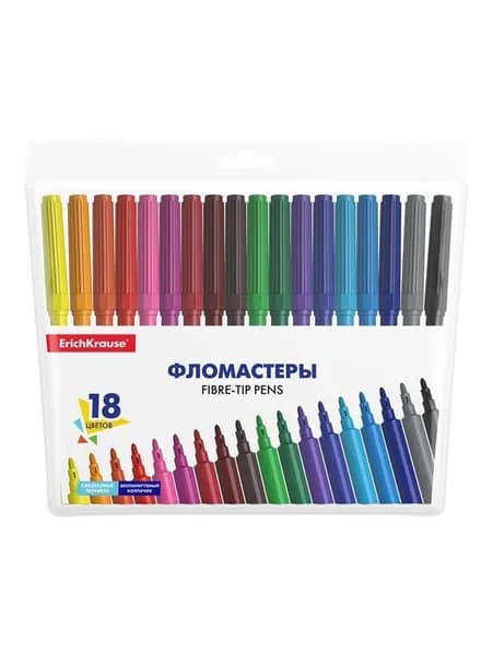 Фломастеры 18 цветов Basic, вентилируемый колпачок