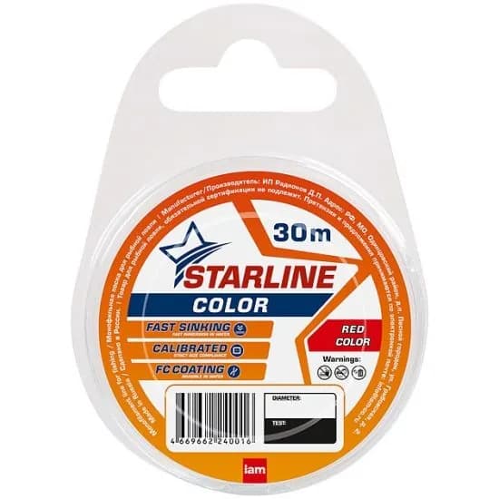 Монофильная леска STARLINE 30m (red) d0.091 (SLr030-0091)