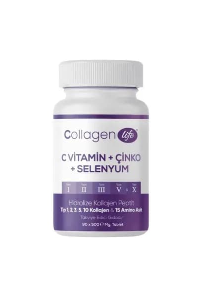 Collagen Life Витамин C с цинком 500 мг, 90 таблеток