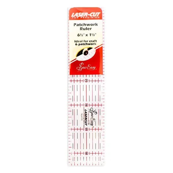 Линейка HEMLINE SewEasy, для пэчворка, с градацией в дюймах, 6,5х1,5", прозрачная с красно-черной разметкой