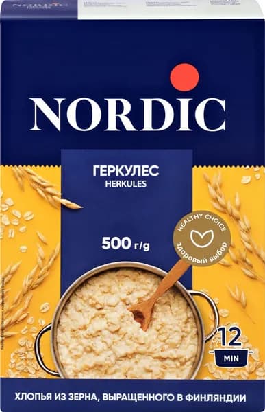 Хлопья овсяные NORDIC Геркулес Финский, 500г