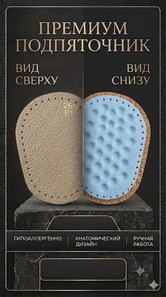 Подпяточники кожаные от пяточной шпоры и стержневых мозолей, универсальный размер, 2 шт.