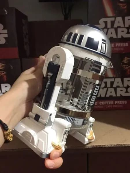 Бытовая мини-кофеварка ручной варки, Робот Star Wars R2-D2, кофейник-пресс для мокко