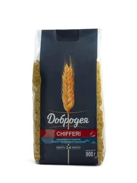 Добродея Макаронные изделия CHIFFERI, рожки-дружки гладкие, 900 гр