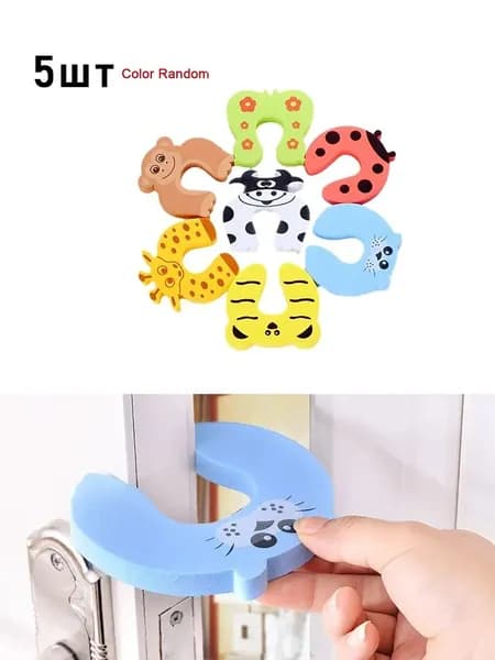 Дверной упор для безопасности малыша, дверной упор с защитой от защемления пальцев в виде мультяшного животного, утолщенный замок безопасности для детей, защита пальцев.
