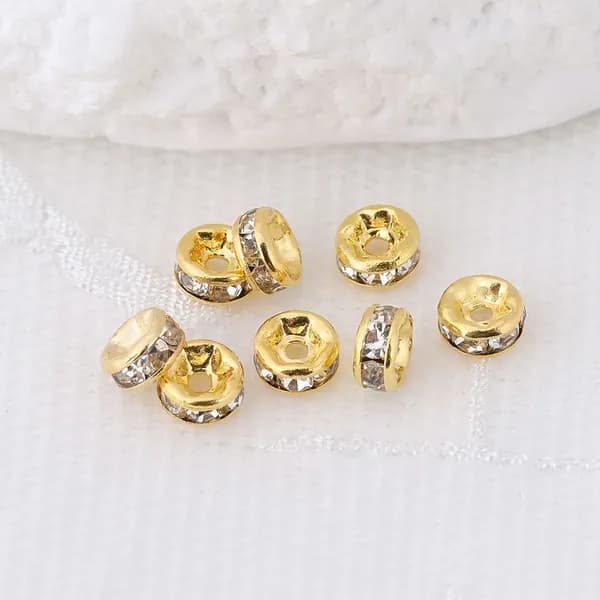 6mm/Разделитель со стразами 50 шт. рондель спейсер с хрусталем / аксессуары для браслетов своими руками