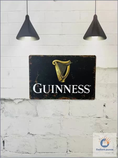 Декор на стену табличка металлическая Guinness