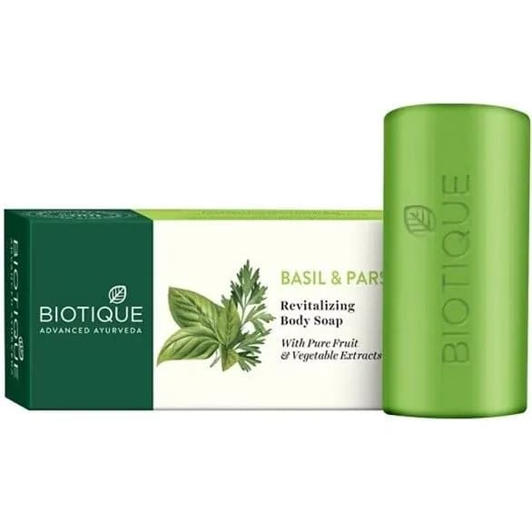 Мыло БАЗИЛИК И ПЕТРУШКА Восстанавливающее, Биотик BIO BASIL & PARSLEY Revitalizing Bathing Bar, Biotique150 гр.