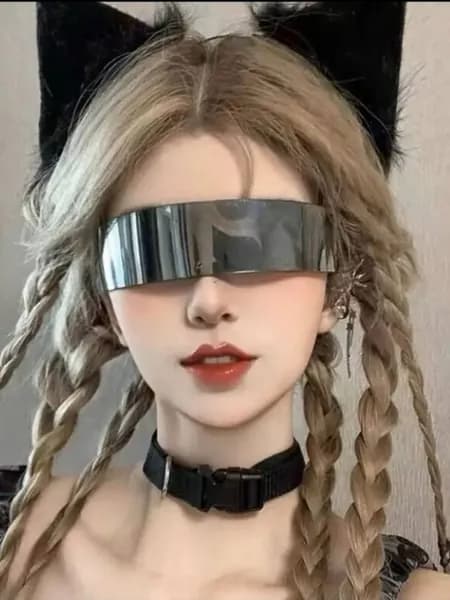 Женские солнцезащитные очки в стиле киберпанк цельная футуристичная маска, модные очки для вечеринок, клуба и фотосессий