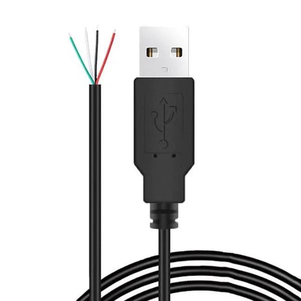 Кабель питания для передачи данных USB с 4-жильным разъемом DIY-0,3 м-черная прямая головка