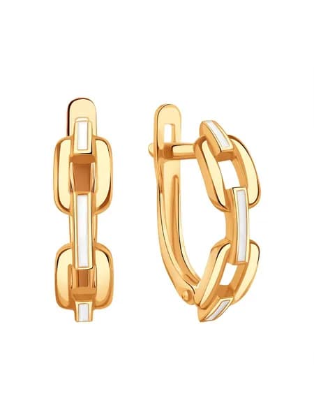 Серьги женские серебряные 925 пробы с эмалью, KARATOV