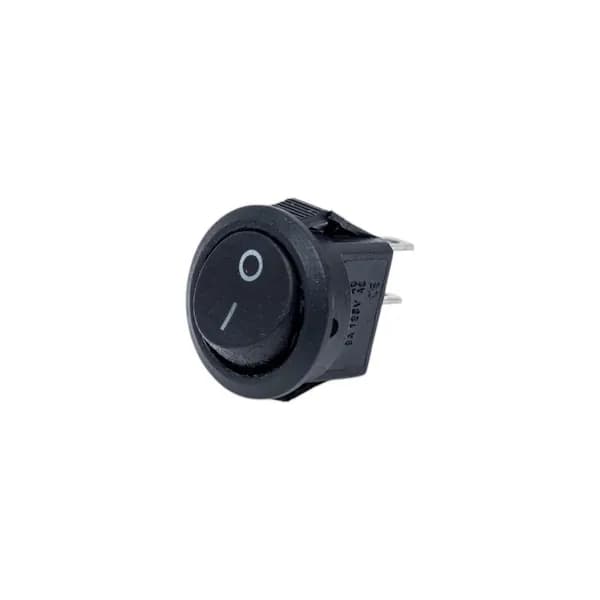 Клавишный круглый выключатель REXANT 250v 3а (2с) on-off черный micro (rwb-105, sc-214) 10 шт 36-2510