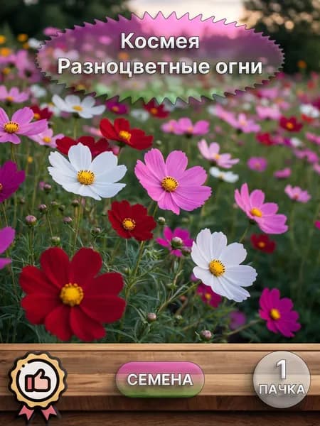 Космея Разноцветные огни, семена 10 шт.
