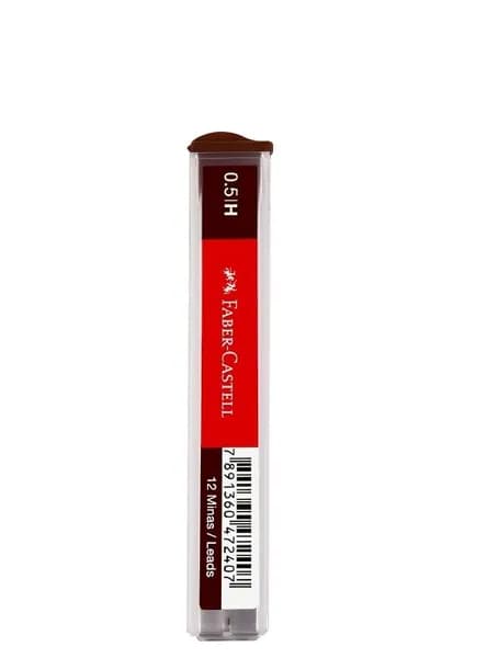 Грифели для механических карандашей Faber-Castell "Polymer", 12шт., 0,5мм, H (521511)