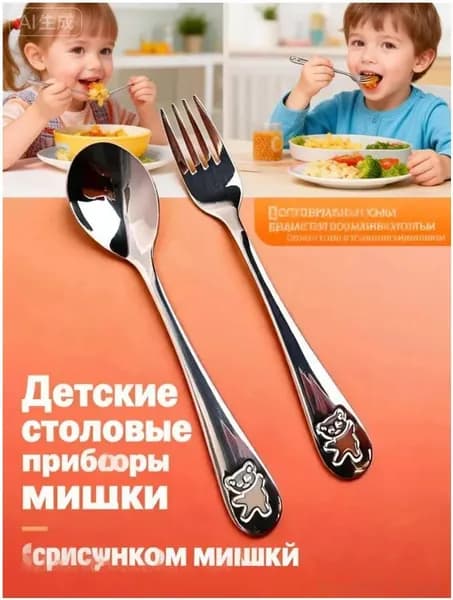 Набор столовых приборов антошка 2 предм. серый металлик