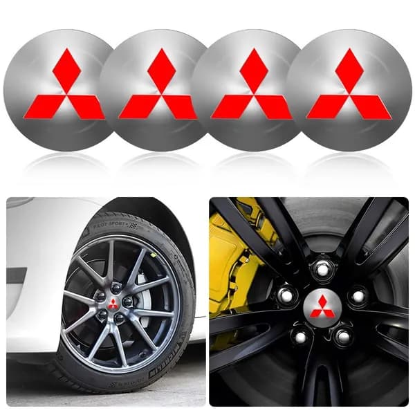 4 штуки мицубиси (Mitsubishi) серебристый автомобильных колпачков для ступиц диаметром 56 мм