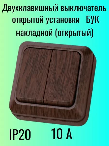 Двухклавишный выключатель БУК открытой установки