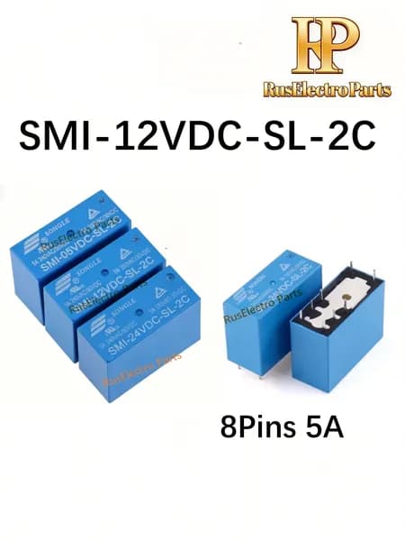 1шт. Реле SMI-12VDC-SL-2C 8Pins 5A