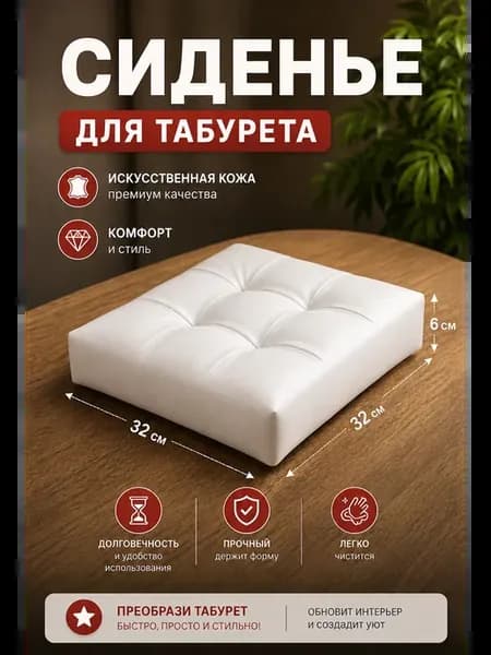 Сиденье для стула или табурета квадратное, пуф
