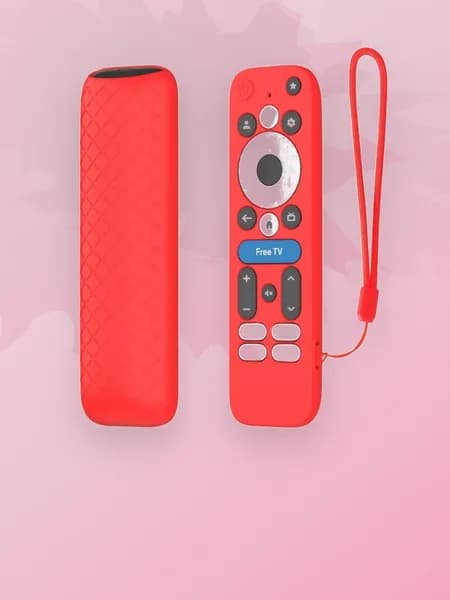 Силиконовый чехол для пульта onn.GoogleTV Box 4KPro с амортизацией ударов, антискользящая текстура, быстрый доступ, красный