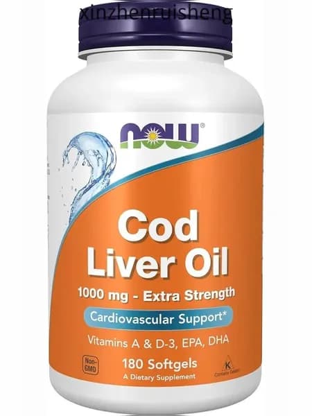 Рыбий жир из печени трески 1000 мг Cod Liver Oil 180 капсул (NOW)