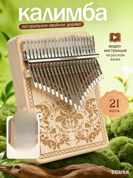 Калимба музыкальный инструмент 17 нот, Kalimba До Мажор
