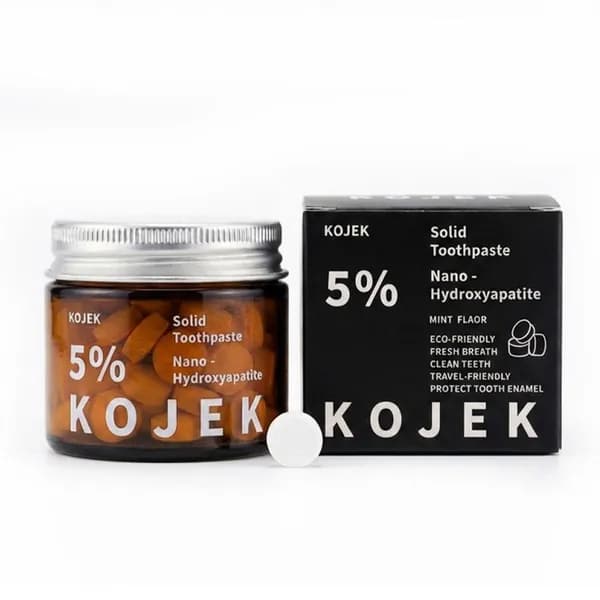 Твердая зубная паста в таблетках с 5% гидроксиапатитом для реминерализации эмали и ухода за полостью рта