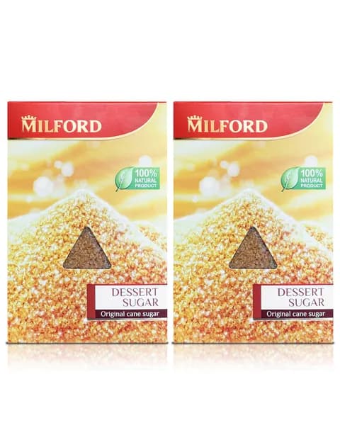 Сахар рассыпчатый песок Milford тростниковый нерафинированный, 500г х 2шт. Германия