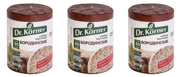 Dr. Korner Хлебцы Бородинские, 100 гр, 3 уп